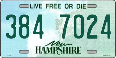 NH license plate 3847024