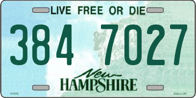 NH license plate 3847027