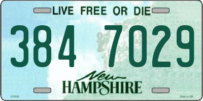 NH license plate 3847029