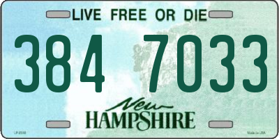 NH license plate 3847033