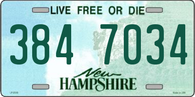 NH license plate 3847034