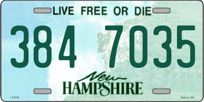 NH license plate 3847035