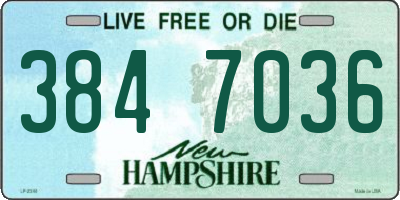 NH license plate 3847036