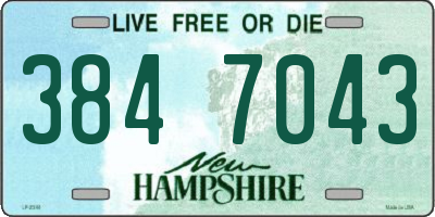 NH license plate 3847043