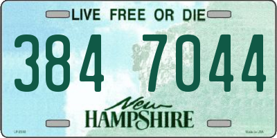 NH license plate 3847044