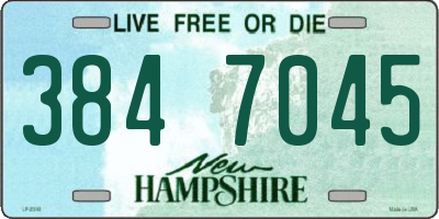NH license plate 3847045
