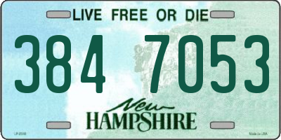 NH license plate 3847053