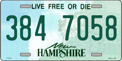 NH license plate 3847058
