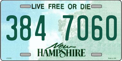 NH license plate 3847060