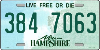 NH license plate 3847063
