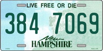 NH license plate 3847069