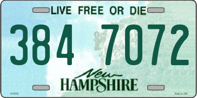 NH license plate 3847072