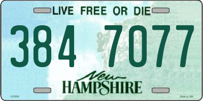NH license plate 3847077