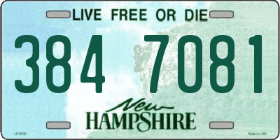 NH license plate 3847081