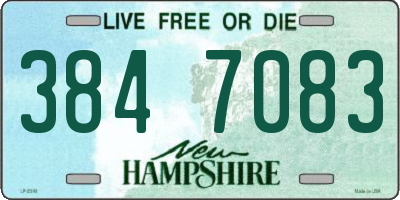 NH license plate 3847083