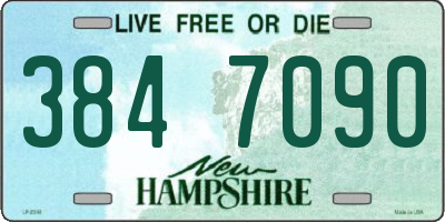 NH license plate 3847090