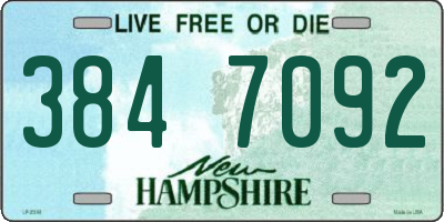 NH license plate 3847092