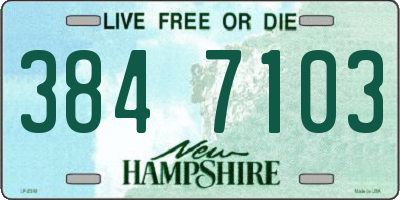 NH license plate 3847103