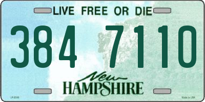 NH license plate 3847110
