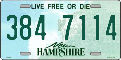 NH license plate 3847114