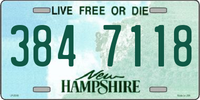 NH license plate 3847118
