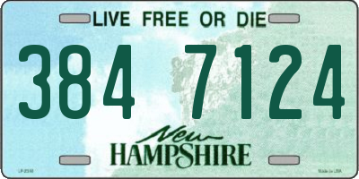 NH license plate 3847124