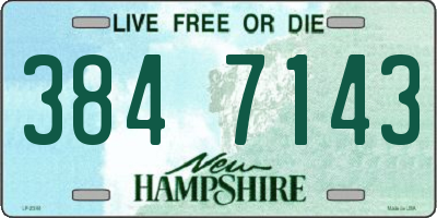 NH license plate 3847143