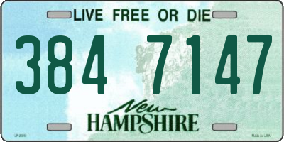 NH license plate 3847147