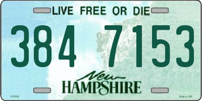 NH license plate 3847153