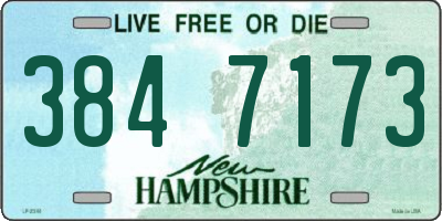 NH license plate 3847173