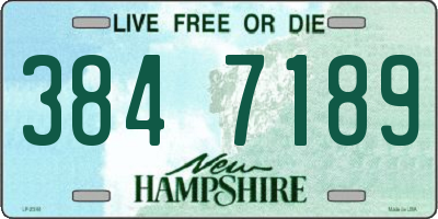 NH license plate 3847189