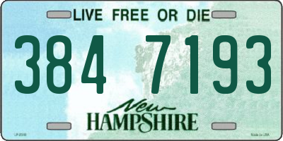 NH license plate 3847193