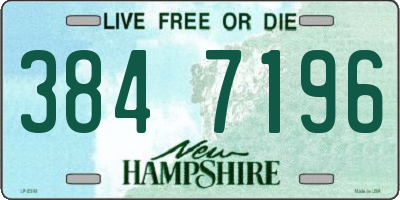 NH license plate 3847196