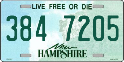 NH license plate 3847205
