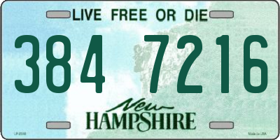 NH license plate 3847216