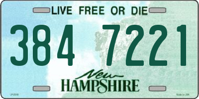 NH license plate 3847221