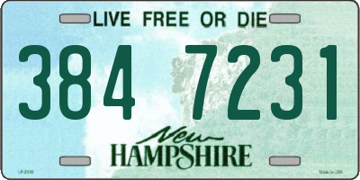 NH license plate 3847231