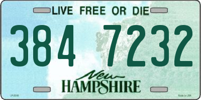 NH license plate 3847232