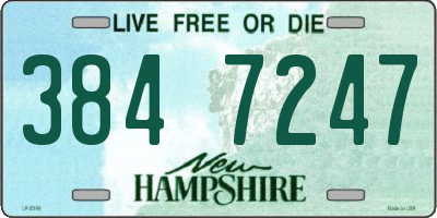 NH license plate 3847247