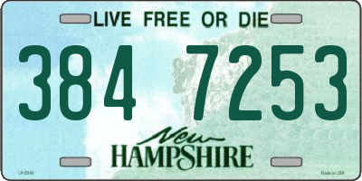 NH license plate 3847253