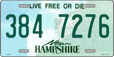 NH license plate 3847276