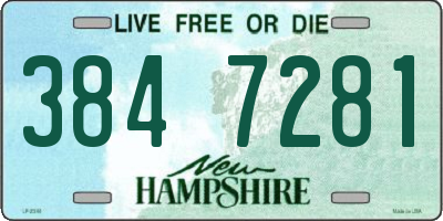 NH license plate 3847281