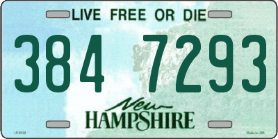 NH license plate 3847293