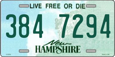 NH license plate 3847294