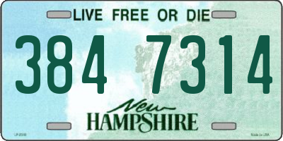NH license plate 3847314