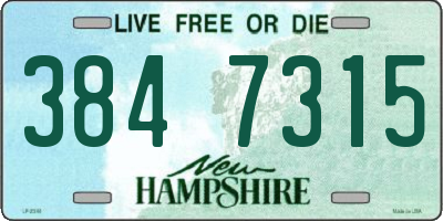 NH license plate 3847315