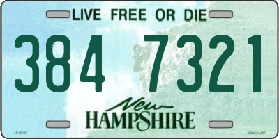 NH license plate 3847321