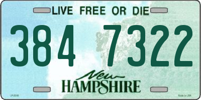 NH license plate 3847322