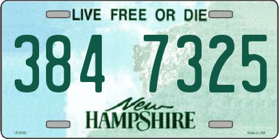 NH license plate 3847325