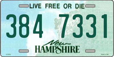 NH license plate 3847331